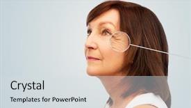  Presentation with aging skin - Audience pleasing slides consisting of zoomed eye wrinkles in pointer backdrop and a light gray colored foreground