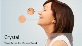  Presentation with aging skin - Amazing presentation having zoomed wrinkles in pointer backdrop and a sky blue colored foreground