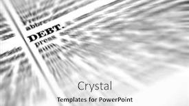  Presentation with definition - Theme having zooming closeup of definition of the word debt background and a white colored foreground