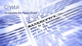  Presentation with bankruptcy - Slide deck featuring zooming closeup of definition of the word bankruptcy background and a sky blue colored foreground