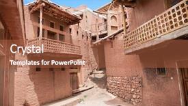  Presentation with iran history - Presentation theme with zoroastrian village abyaneh iran background and a red colored foreground