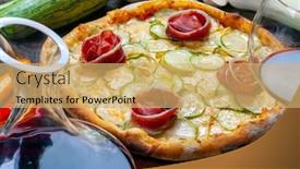  Presentation with pizza - PPT layouts featuring zucchini-pizza-with-parma-ham background and a yellow colored foreground