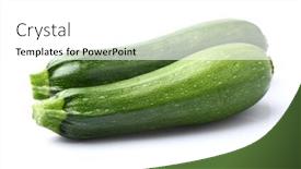  Presentation with vegetables - Amazing slide deck having zucchini-vegetables-in-closeup backdrop and a white colored foreground