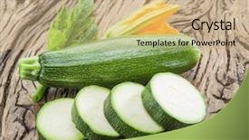  Presentation with flowers - Slide deck consisting of zucchini with slices and zucchini background and a  colored foreground