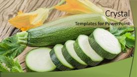  Presentation with flowers - Beautiful PPT theme featuring zucchini with slices and zucchini backdrop and a  colored foreground