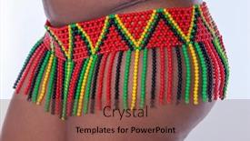  Presentation with traditional dancing - Slide deck having zulu-african-woman-beads-skirt background and a tawny brown colored foreground
