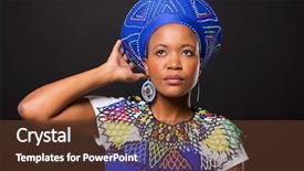  Presentation with black culture - PPT layouts enhanced with zulu culture - attractive south african woman background and a tawny brown colored foreground