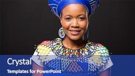  Presentation with african cloth - Amazing PPT layouts having zulu culture - beautiful african woman in traditional backdrop and a ocean colored foreground