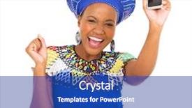  Presentation with african culture - Audience pleasing PPT theme consisting of zulu culture - excited south african woman holding backdrop and a ocean colored foreground