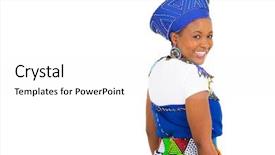  Presentation with pretty girl - Amazing slide deck having zulu culture - pretty african girl looking back backdrop and a white colored foreground