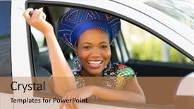  Presentation with african culture - Audience pleasing theme consisting of zulu culture - pretty young south african woman backdrop and a coral colored foreground