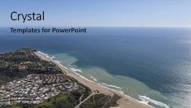  Presentation with california - PPT theme featuring zuma beach in malibu background and a light blue colored foreground