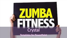 Presentation with zumba - Audience pleasing slide set consisting of zumba fitness card isolated backdrop and a violet colored foreground