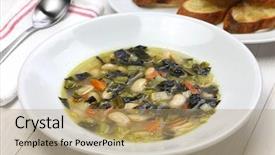  Presentation with italian food desserts - PPT theme featuring zuppa di cavolo nero black background and a coral colored foreground