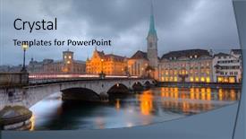  Presentation with dusk - Presentation design consisting of medicine profession and healthcare concept - smiling male doctor with stethoscope showing tablet pc computer screen over blue background background and a gray colored foreground