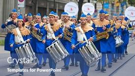  Presentation with orchestra - Presentation with zurich-august-1-swiss-national background and a ocean colored foreground