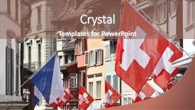  Presentation with august - Beautiful presentation theme featuring zurich decorated with flag backdrop and a violet colored foreground