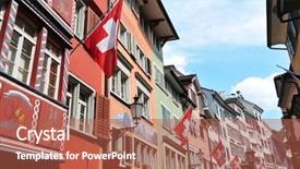  Presentation with august - PPT layouts featuring zurich decorated with flag background and a  colored foreground