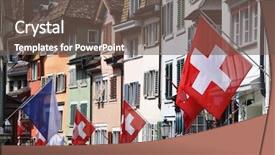  Presentation with world flags - Presentation with zurich decorated with flags background and a gray colored foreground