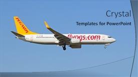  Presentation with pegasus - Presentation theme having zurich-july-18-boeing-737 background and a light blue colored foreground