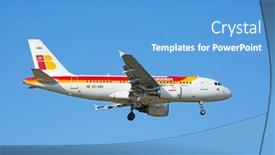  Presentation with airport port - Presentation featuring zurich-july-18-iberia background and a teal colored foreground