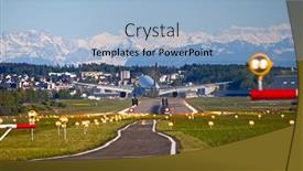  Presentation with airport port - PPT layouts enhanced with zurich-may-05-edelweiss background and a light blue colored foreground