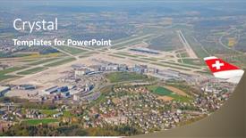  Presentation with airport port - Presentation featuring zurich-may-24-a-340 background and a  colored foreground