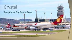  Presentation with airport port - Presentation design featuring zurich-may-24-hainan-airlines background and a cool aqua colored foreground
