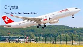  Presentation with airport port - Audience pleasing PPT theme consisting of zurich-may-24-swiss-airlines backdrop and a light blue colored foreground