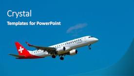 Presentation with airline - Colorful presentation theme enhanced with zurich-switzerland-july-19-2018 backdrop and a gray colored foreground