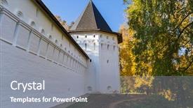  Presentation with history - Beautiful PPT theme featuring zvenigorod - moscow region - russia backdrop and a gray colored foreground