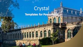  Presentation with castle - Colorful slides enhanced with zwinger-castle-in-dresden-germany backdrop and a teal colored foreground