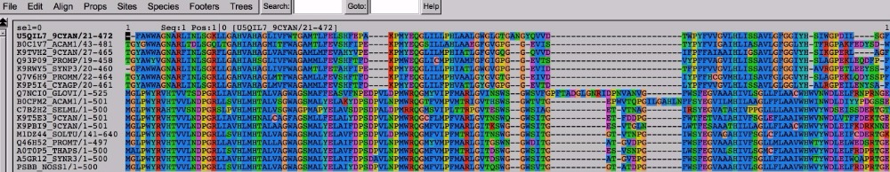 with muscle and making trees with raxml