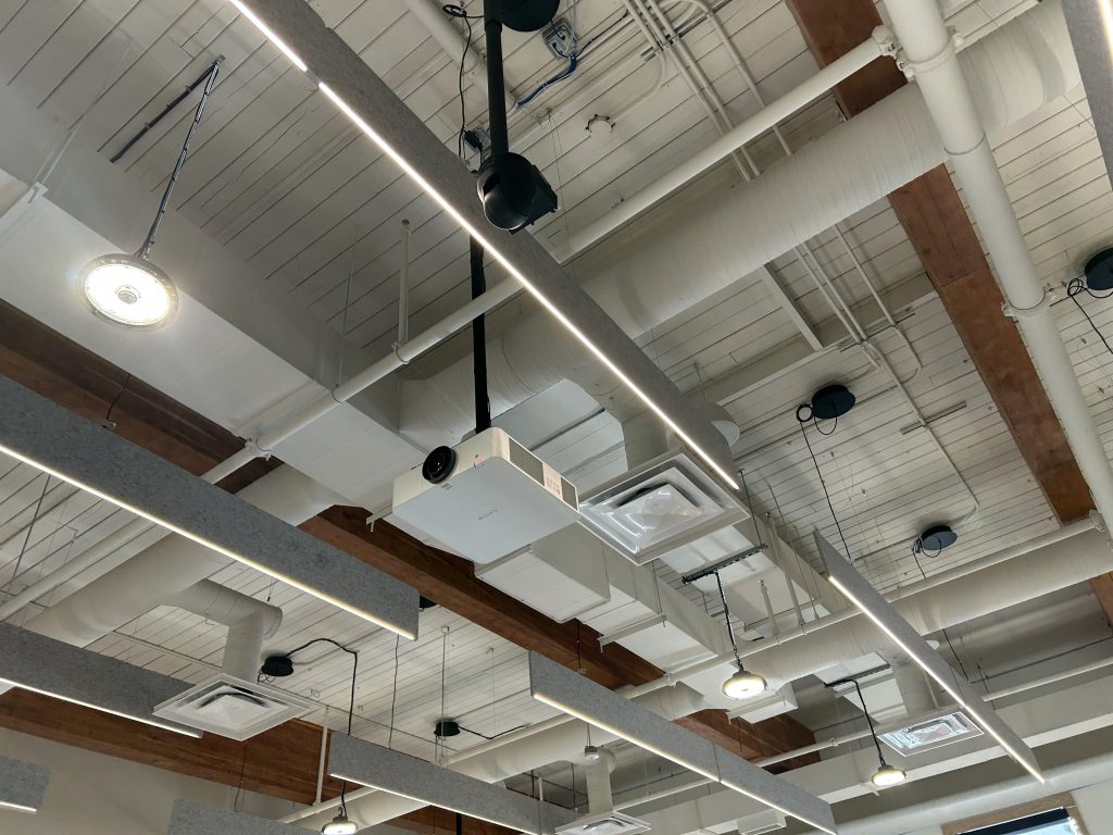 projector and camera on ceiling