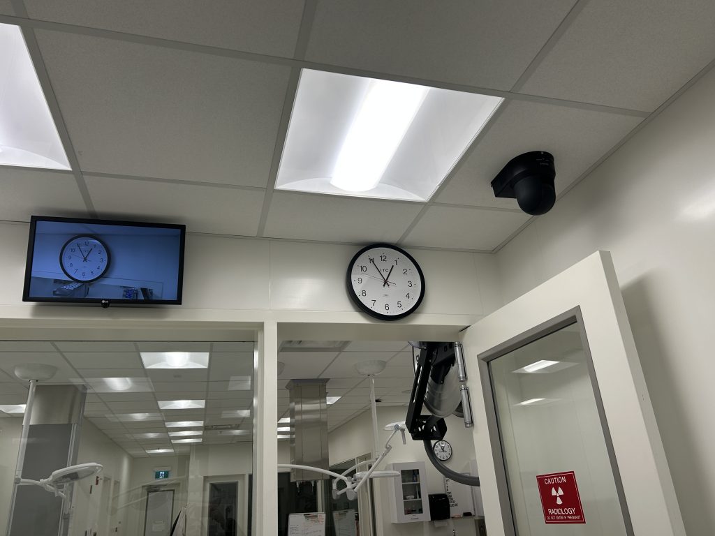 health education centre with camera on ceiling