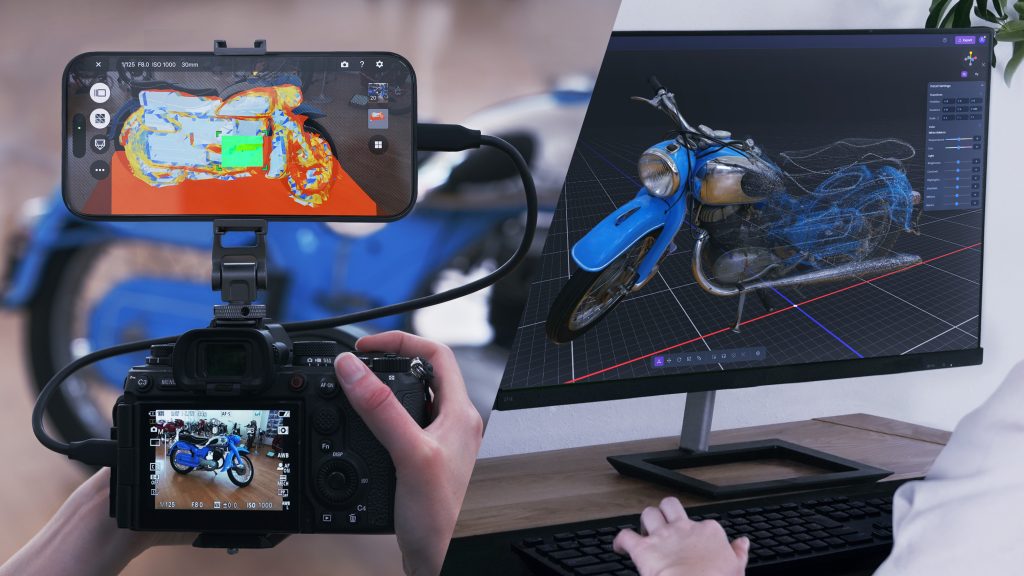 camera with phone connected and image rendering