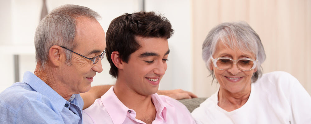 two seniors and young man