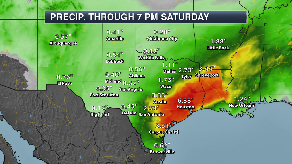 Forecast precipitation in Texas. Praedictix