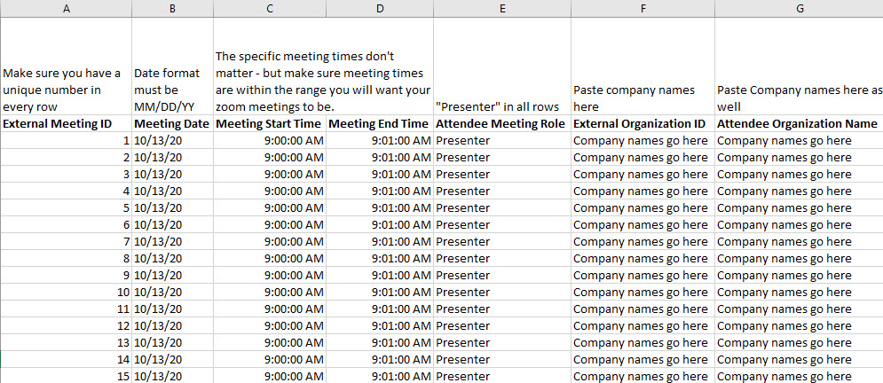Connections Tab simple .csv import template
