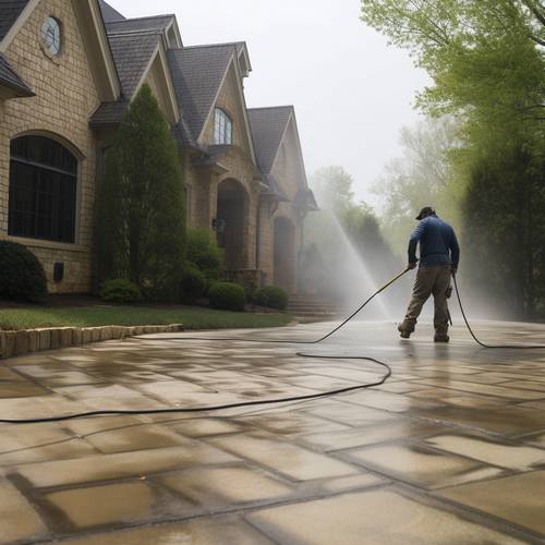 Pressure Washing On A Sunday