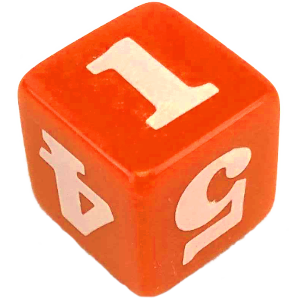 D6, 15mm, Bold Numeral, Red component icon