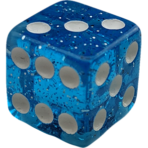 D6, 12mm, Clear Blue component icon