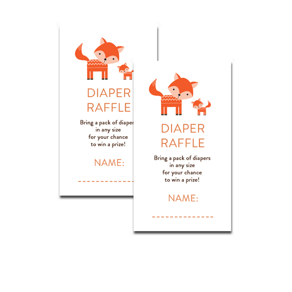 Baby Shower Cute Woodland Fox Forest Baby Animals - Insert Diaper ...
