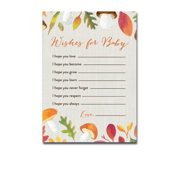 Baby Shower Autumn Fall Leaves Activity Wishes for Baby Instant