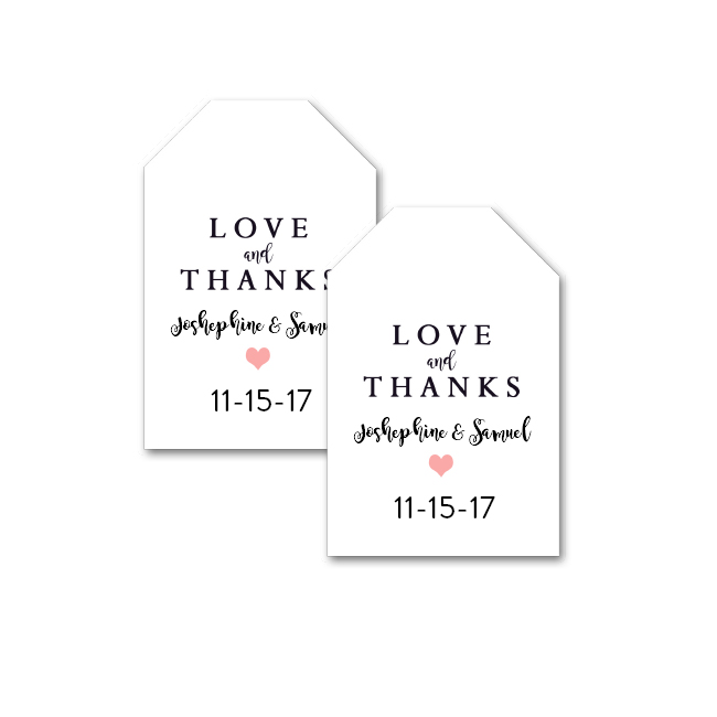 Wedding Tag - Editable - Reception Decor - Love and Thanks Favor Tag ...