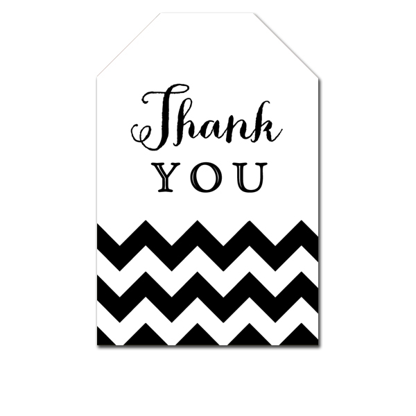 Thank You Tags - Black White Chevron - Favor Tags Wedding Bridal Baby ...