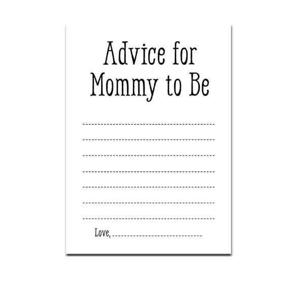 Baby Shower Black White Simple - Activity Advice for Mommy to Be ...