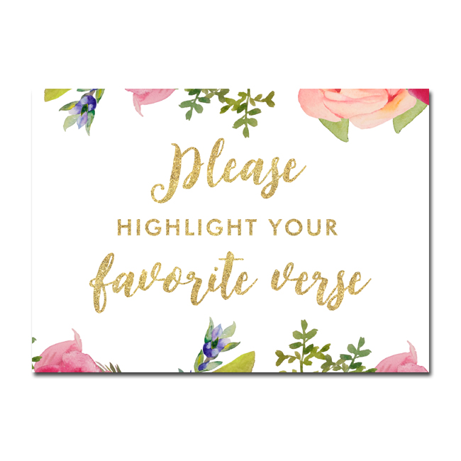 Wedding Sign - Please Highlight Your Favorite Bible Verse - Pretty ...
