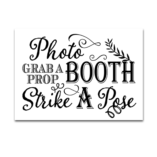 Wedding Sign Black and White Rustic - Photo Booth Grab a Prop and ...