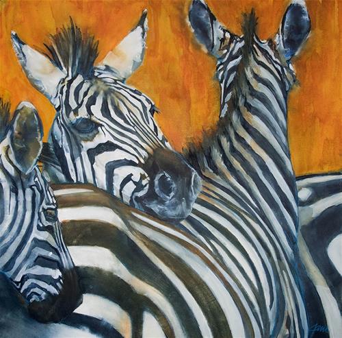 "Zebra Familhy" a fine art Print by Jani Freimann